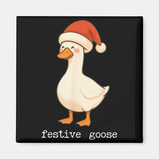Imã Festive And Mpy Goose Santa Hat Xmas Light Matchin (Frente)