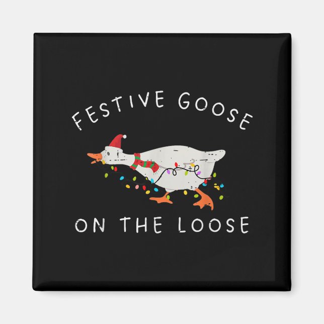 Imã Festive Goose On The Loose Christmas Duck Light Xm (Frente)