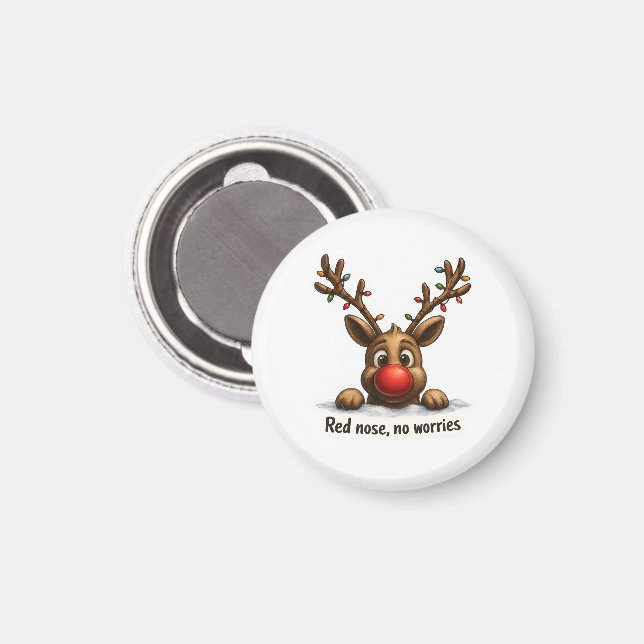 Imã 🦌 Festive Holiday Reindeer Magnet! 🎄🧲 (Front/Back)