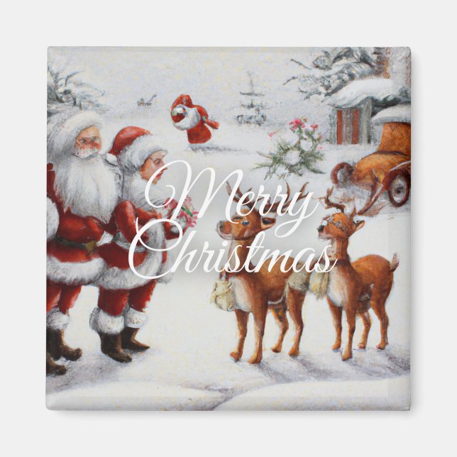 Imã Festive "Merry Christmas" Holiday Cheer Magnet (Frente)