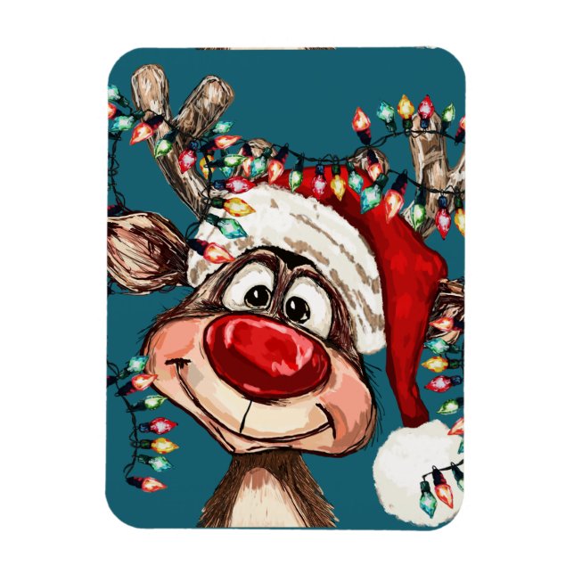 Ímã Festive Reindeer Christmas Shower Curtain (Vertical)