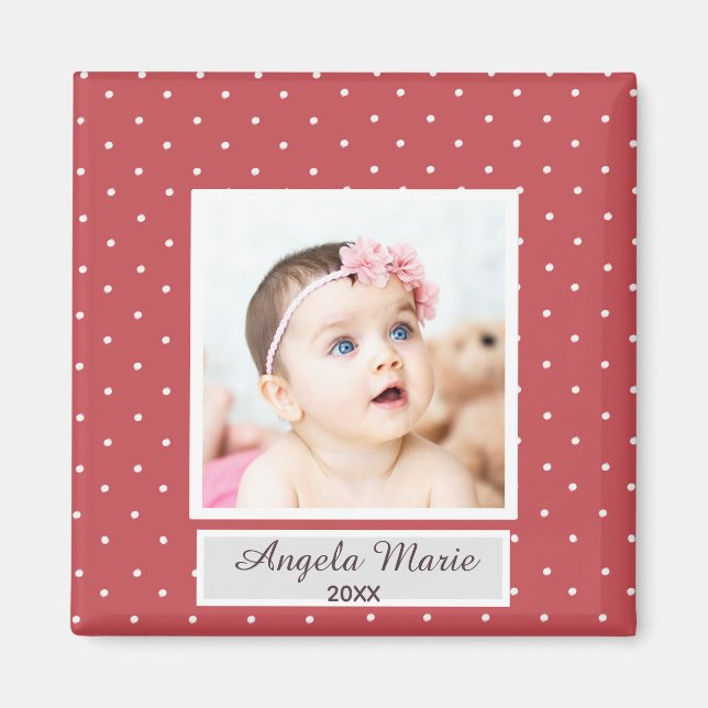 Imã Festivo 1rua Foto de Natal Feriado Vermelho (Frente)