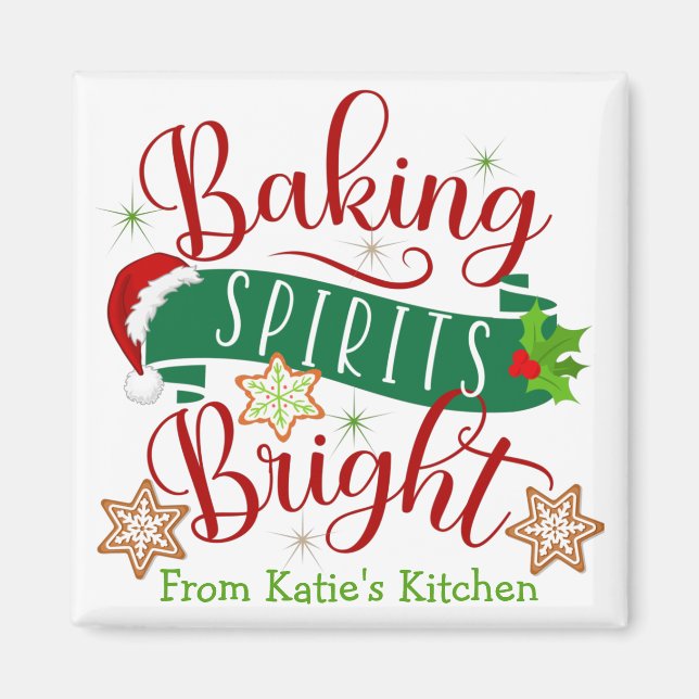 Imã Festivo Baking Espíritos Brilhantes Natal (Frente)