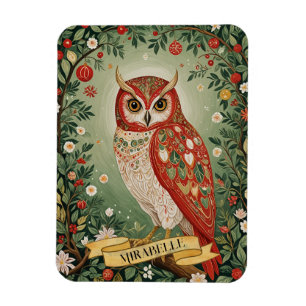 Ímã Festivo Foliage Owl Personalizado