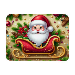 Ímã Festivo Papai Noel em Sleigh