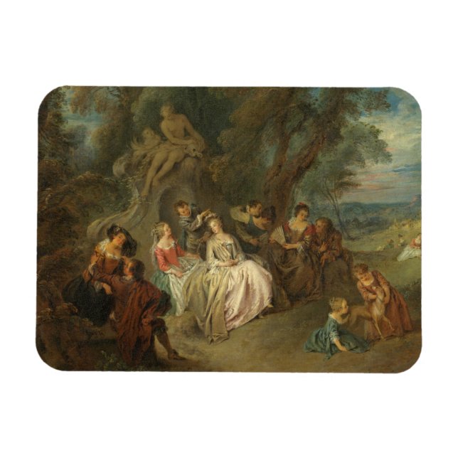 Ímã Fête Champêtre c. 1730 (óleo na canvas) (Horizontal)