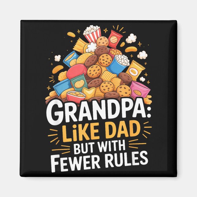 Imã Fewer Rules Funny Grandpa  (Frente)