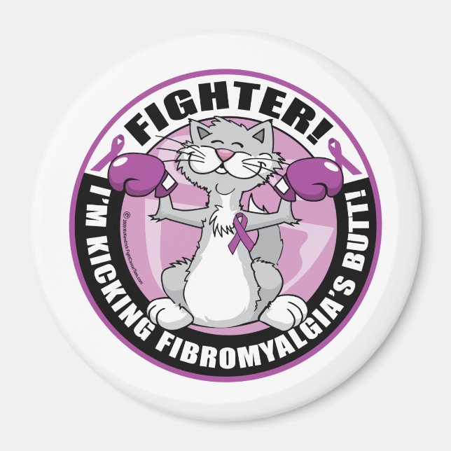 Imã Fibromialgia Gato de Combate (Frente)