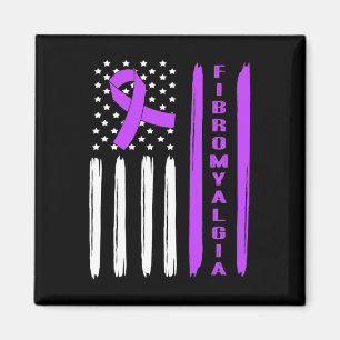 Imã Fibromialgia Púrpura de Bandeira Americana