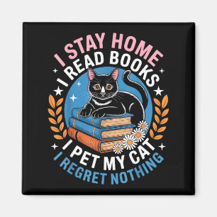 Imã Ficar em casa ler livros acariciar gato introverti