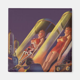 Imã Ficção científica retrô, cientistas de ficção cien