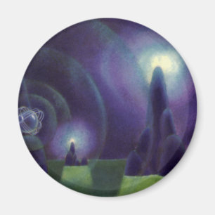 Imã Ficção científica retrô, planeta espacial de ficçã