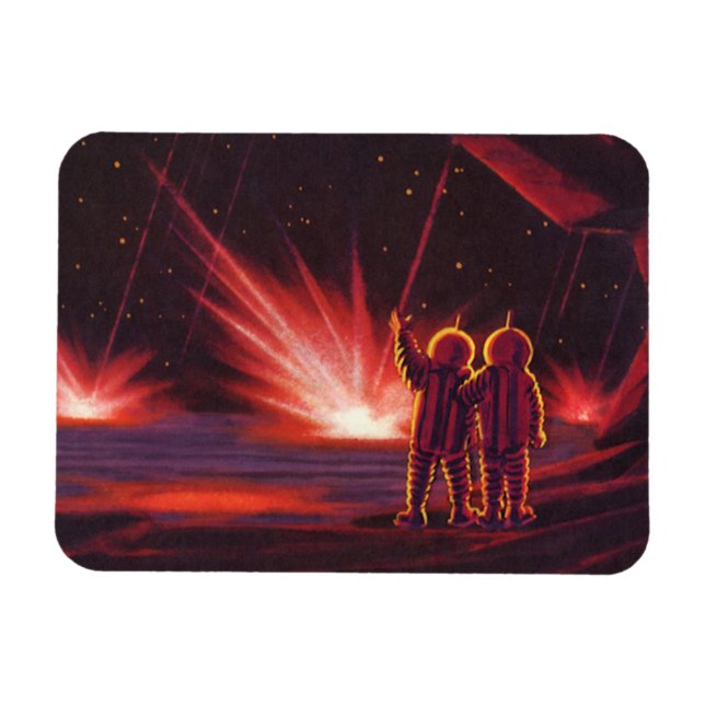 Ímã Ficção Científica Vintage Alien Explosão do Planet (Horizontal)