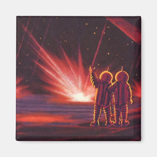 Imã Ficção Científica Vintage Alien Planeta Vermelho E (Frente)