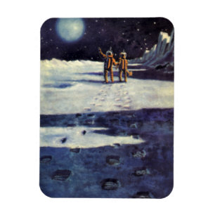 Ímã Ficção Científica Vintage Astronauta Alienígenas n