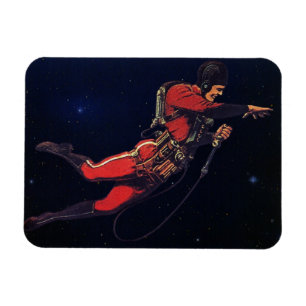Ímã Ficção Científica Vintage Astronauta no Espaço Sid