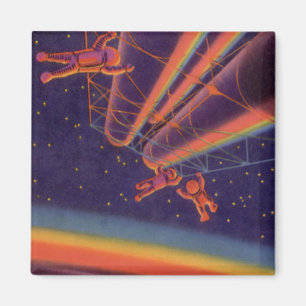 Imã Ficção científica vintage, astronautas do arco-íri