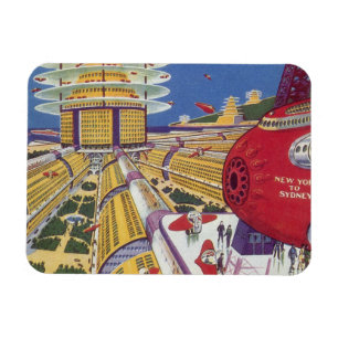 Ímã Ficção científica vintage, Nova York futurista