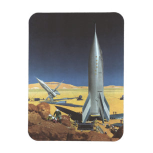Ímã Ficção científica vintage Planeta do deserto com f