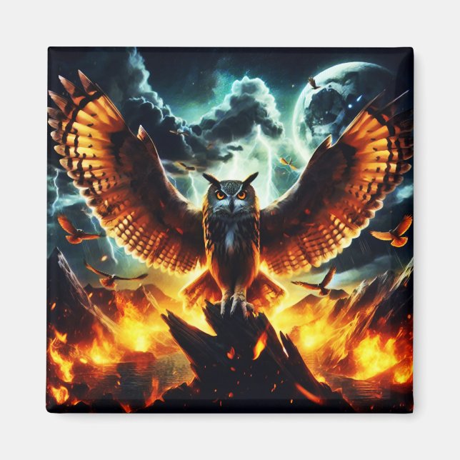 Imã Fiery Owl Moonrise (Frente)