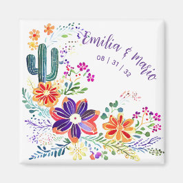Imã FIESTA Cactos Folkart Flores Personalizado