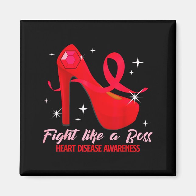 Imã Fight Like A Boss Heart Health Heart Disease Aware (Frente)