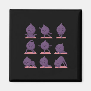 Imã Figo Fazendo Yoga Vegano Kawaii Zen Meditação