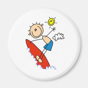 Imã Figura botão da vara do menino do surfista