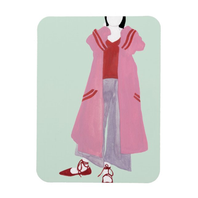 Ímã Figura da moda em pé - Jaqueta sobredimensionada (Vertical)