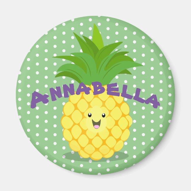 Imã Figura de desenho animado da fruta tropical do aba (Frente)
