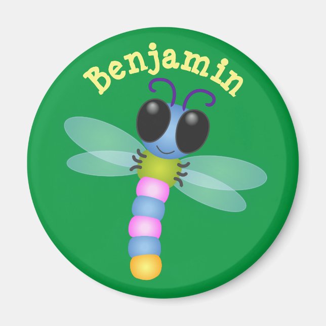 Imã Figura de desenho animado de libélula em forma de  (Frente)