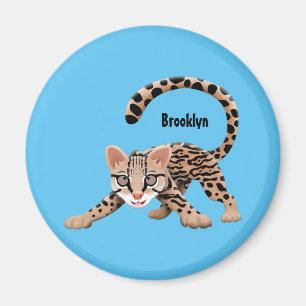 Imã Figura de desenho animado de ocelot bonito
