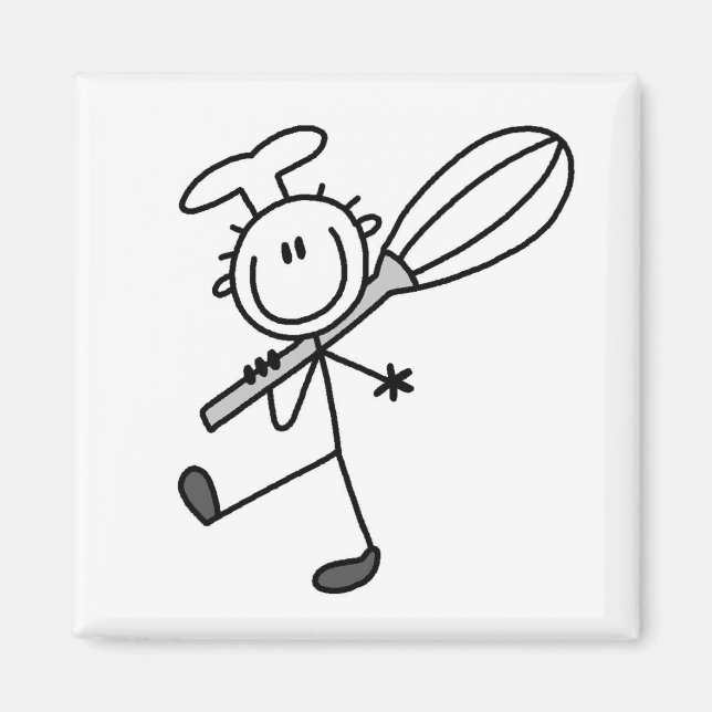 Imã Figura de Palito Chef com Batedeira (Frente)