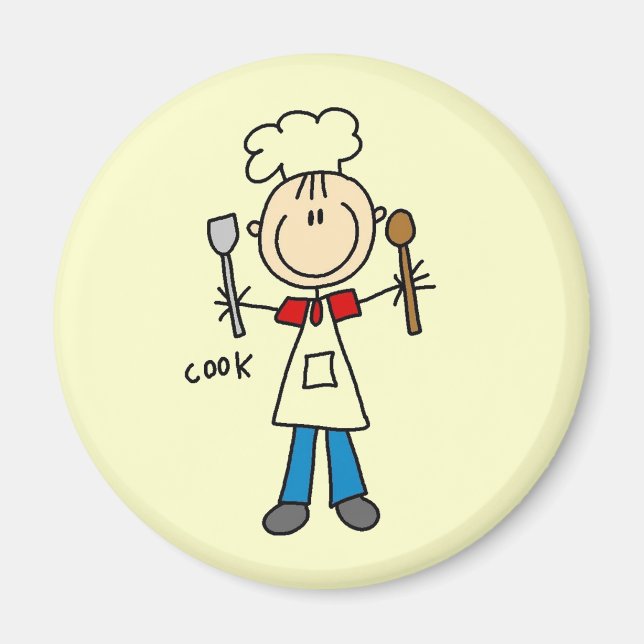 Imã Figura de Palito Cozinheiro (Frente)