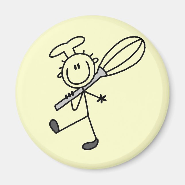Imã Figura de Palito de Chef com Batedeira (Frente)