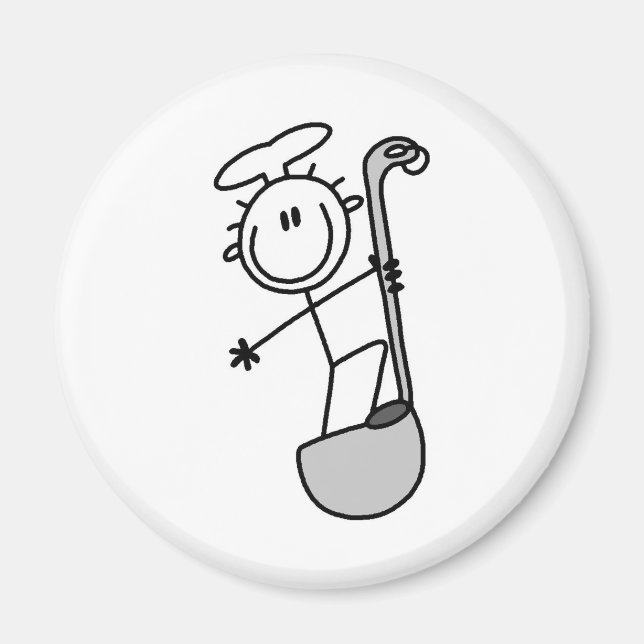 Imã Figura de palito de chef com concha (Frente)