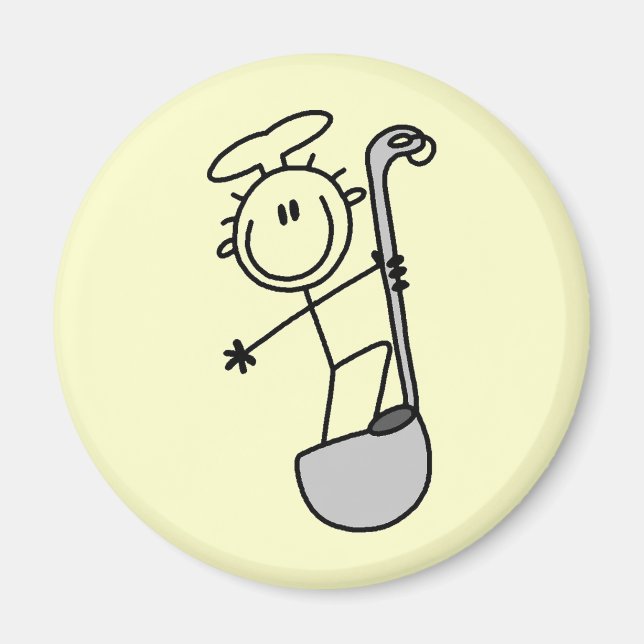 Imã Figura de Palito de Chef com Concha (Frente)