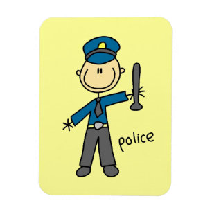 Ímã Figura de Palito de Oficial de Polícia