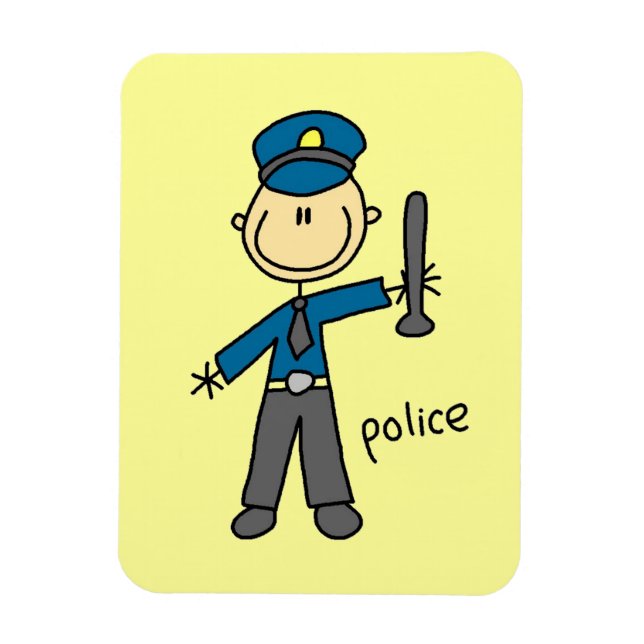 Ímã Figura de Palito de Oficial de Polícia (Vertical)