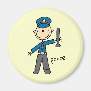 Imã Figura de Palito de Oficial de Polícia
