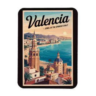 Ímã Figura de Viagem de arte na costa da Espanha Valen