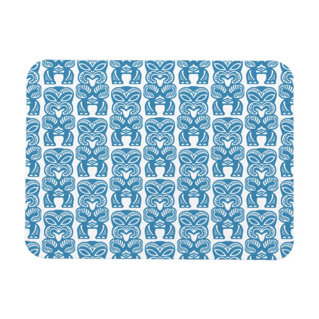 Ímã Figura Símbolo de Boa Sorte Tiki Azul (Horizontal)