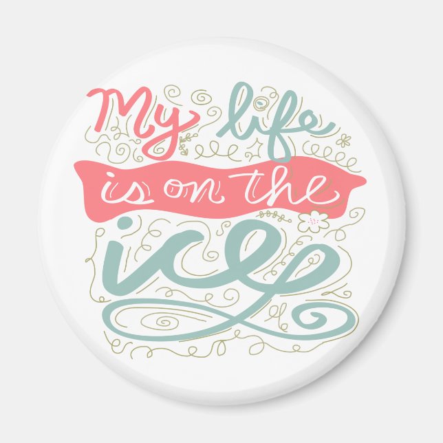 Imã Figura Skate Mug Ornament My Life On Ice Gi (Frente)