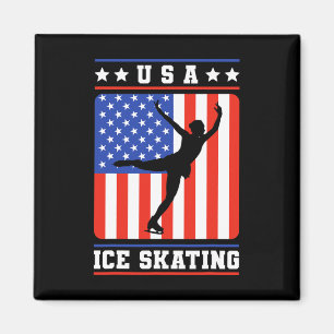 Imã Figura Skater Usa Ice Skating