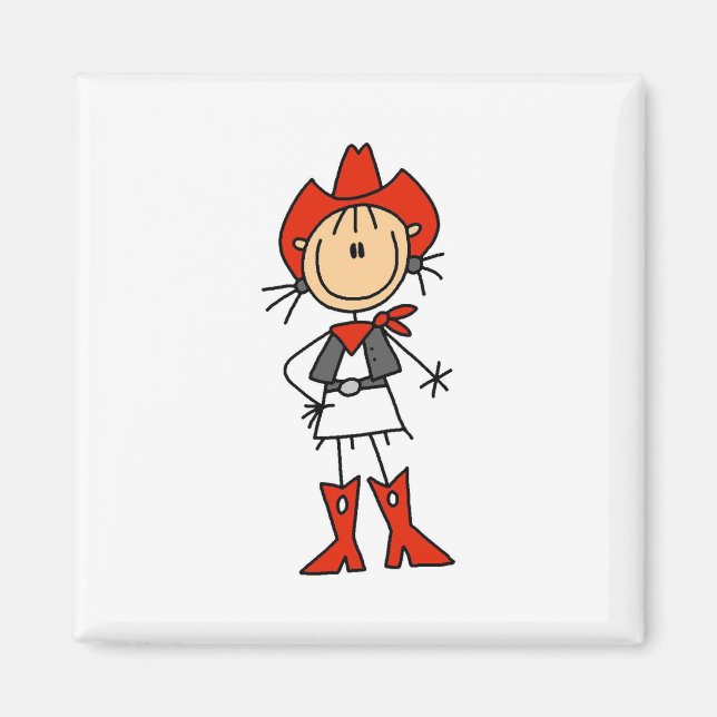 Imã Figura Stick Gowgirl Red Hat and Boots Magnet (Frente)