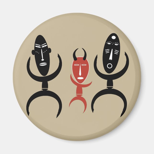 Imã figuras de dança de abstrato africano (Frente)