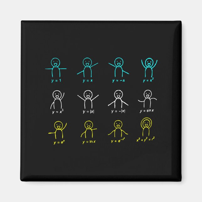 Imã Figuras engraçadas de equações matemáticas Dança d (Frente)