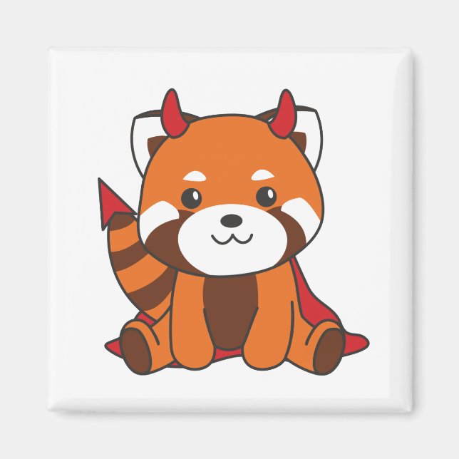 Imã Figurino da Bruxa do Diabo Vermelho Panda Hallowee (Frente)
