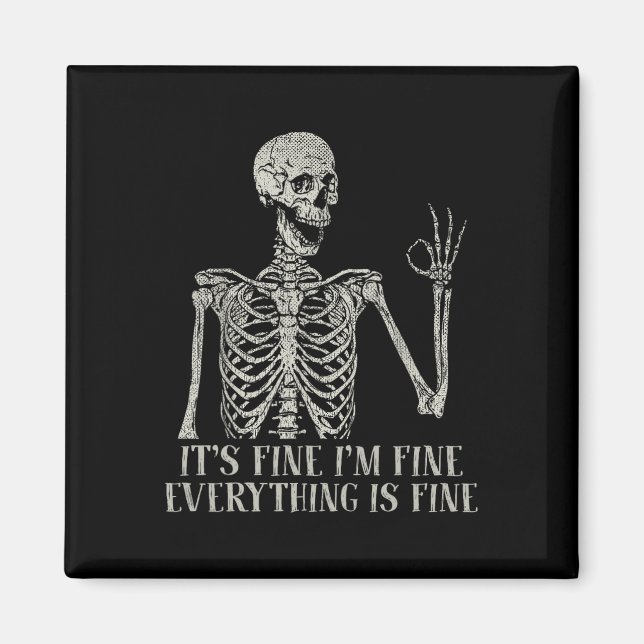 Imã Figurino de Halloween é ótimo, eu sou esqueleto fi (Frente)