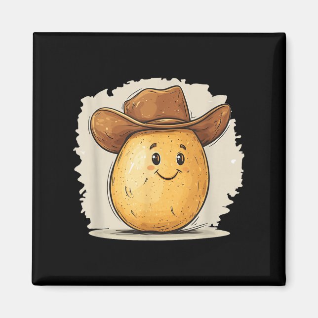 Imã Figurino De Tato De Cowboy Com Chapéu Ocidental Pa (Frente)